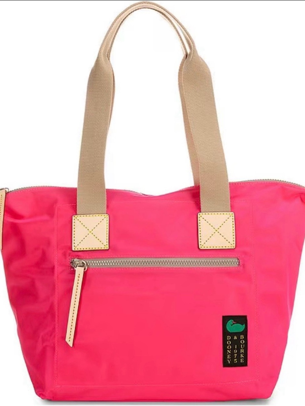 Dooney & Bourke Hot Pink Tote with Tan Straps